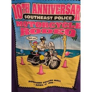 Short Sleeve Purple T-Shirt size Large Logo‎ SE Police Motorcycle Rodeo Made USA